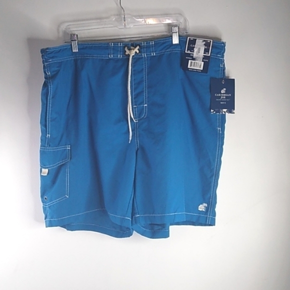 Caribbean Joe - Vibrant Blue Swim Trunks - Size XXL - Picture 1 of 6